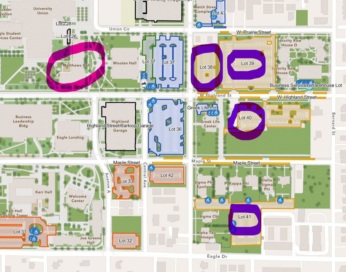 UNT campus map